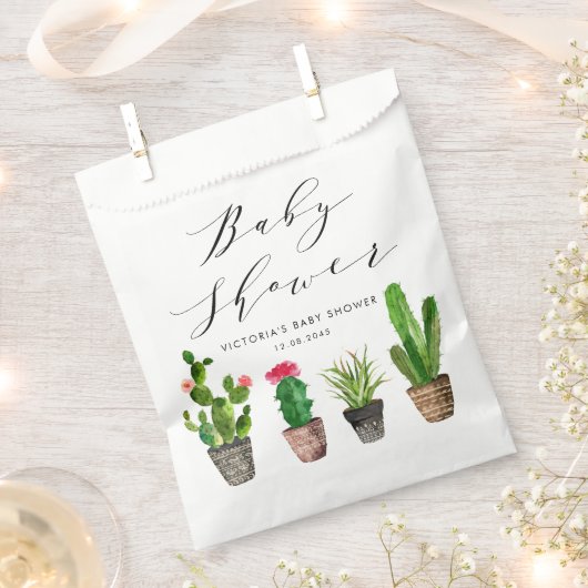 Boho Topted Succulents und Cactus Baby Shower Geschenktütchen (Ausgeschnitten)