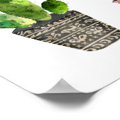 Boho Topted Succulents und Cactus Baby Shower Poster (Ecke)