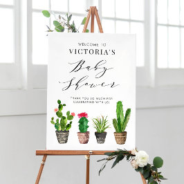 Boho Topted Succulents und Cactus Baby Shower Poster