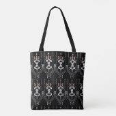 Boho Totem Muster Black Tote Bag Tasche (Rückseite)