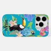 Boho Toucan Tropical Floral Case-Mate iPhone Hülle (Rückseite (Horizontal))