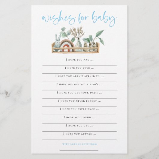 Boho Toys Boy will Baby Showspiel (Vorderseite)