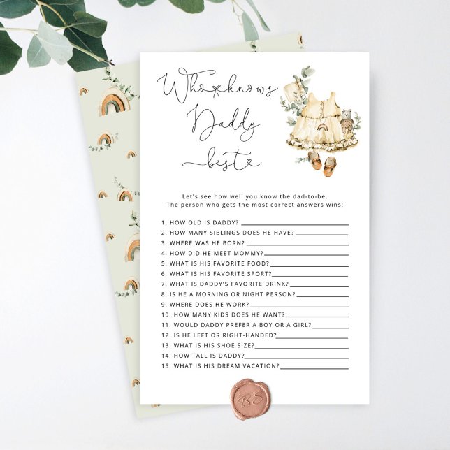 Boho Trainingscore Wer kennt Daddy best baby Dusch (Von Creator hochgeladen)