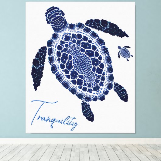 Boho Tranquility Sea Turtles Gestrickte Leinwand A (Insitu (Holzboden))