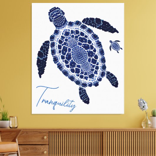 Boho Tranquility Sea Turtles Gestrickte Leinwand A (Insitu (Wohnzimmer))