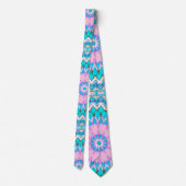Boho Träumend Aqua Rosa Krawatte (Rückseite)