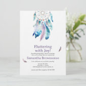 Boho Traumfänger-Baby-Party Einladung (Stehend Vorderseite)