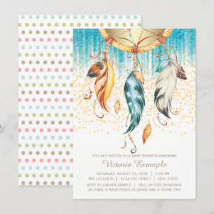 Boho Traumfänger Baby Shower Einladung