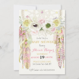 Boho Traumfänger versieht Kristall-rosa Gelb mit Einladung