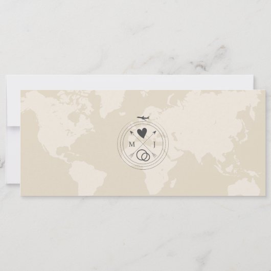 Boho Travel Boarding Pass Zielort Gerettet Daten Einladung (Rückseite)