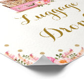 Boho Travel Frau Floral Gepäck fallen lassen Poster (Ecke)