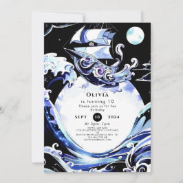 Boho Treasure Hunt Pirate Geburtstag Einladung