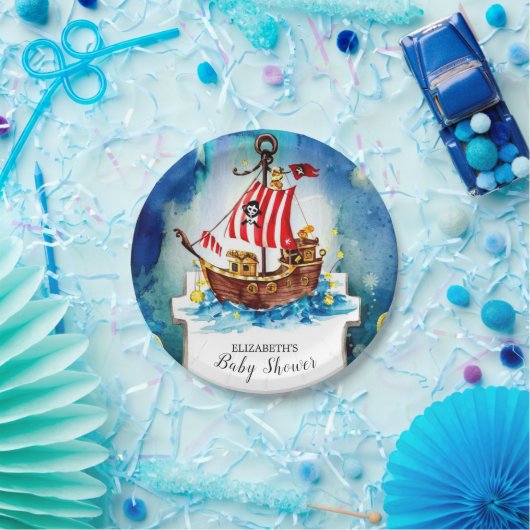 Boho Treasure Pirate Baby Shower Pappteller (Party)