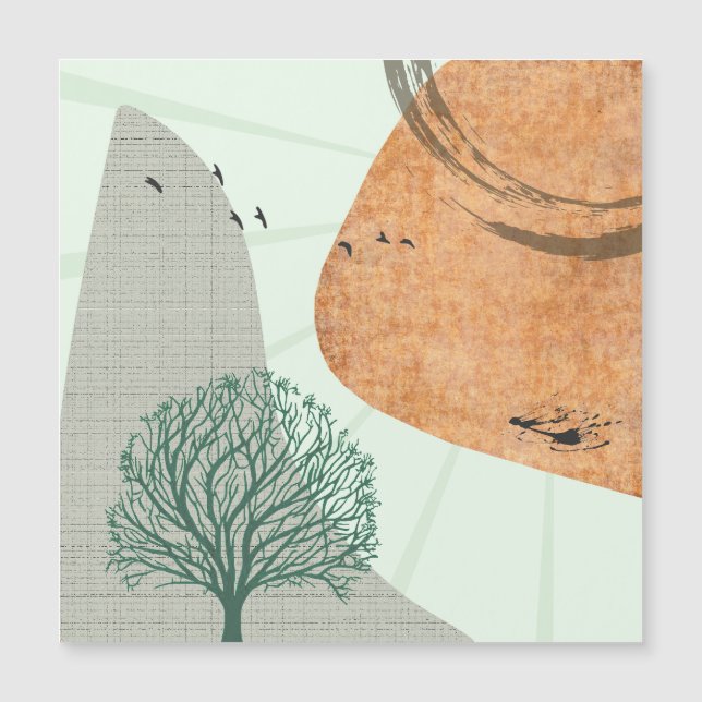 Boho Tree Magnetkarte (Vorderseite)