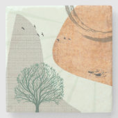 Boho Tree Steinuntersetzer (Vorderseite)
