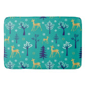 Boho Trees Gold Deers Modern Badematte (Vorderseite)