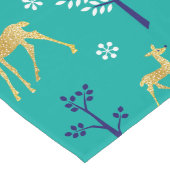 Boho Trees Gold Deers Modern Großer Tischläufer (Ecke)