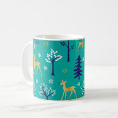 Boho Trees Gold Deers Modern Kaffeetasse (Vorderseite Links)