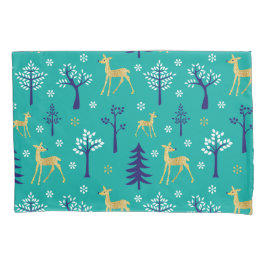 Boho Trees Gold Deers Modern Kissenbezug