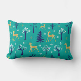 Boho Trees Gold Deers Modern Lendenkissen