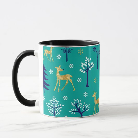 Boho Trees Gold Deers Modern Tasse (Links)