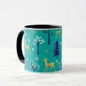 Boho Trees Gold Deers Modern Tasse (Vorderseite Links)