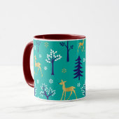 Boho Trees Gold Deers Modern Tasse (Vorderseite Links)
