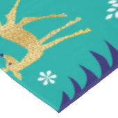 Boho Trees Gold Deers Modern Tischdecke (Schrägansicht)