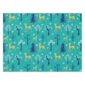 Boho Trees Gold Deers Modern Tischdecke (Vorderseite (Horizontal))