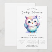 Boho Trees Owl Baby Shower Einladung (Vorne/Hinten)