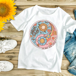 Boho-Trend Blumen Yin Yang Balance Over Hustle T-Shirt