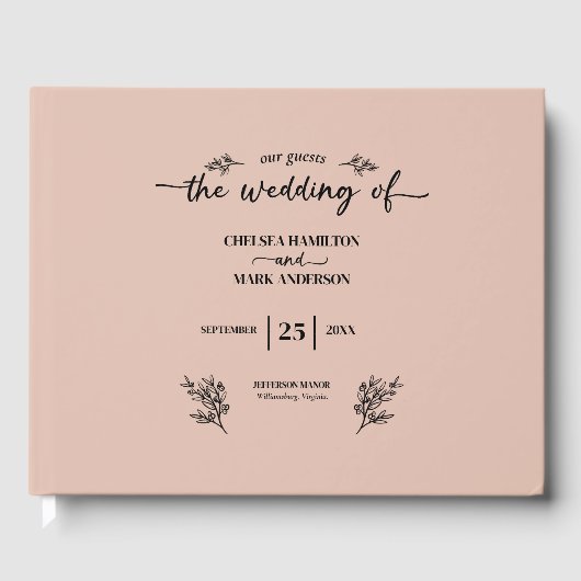 Boho-Trend-Script-Hochzeit Gästebuch (Vorderseite)