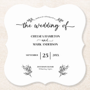 Boho-Trendige Schrift Hochzeit Untersetzer