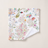 Boho, Trendy, Aquarell, Chic, Modern, Pastell Badhandtuch Set (Waschlappen)