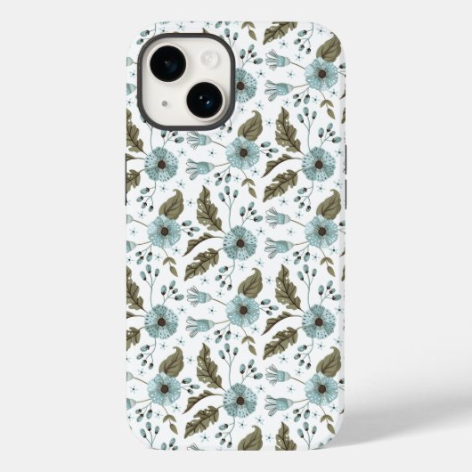 Boho Trendy Blue Green Case-Mate iPhone Hülle (Rückseite)