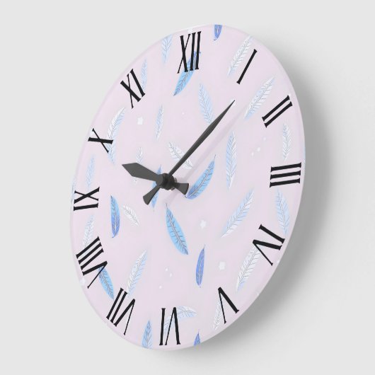 Boho Trendy Feathers Luxury Collection Große Wanduhr (Winkel)