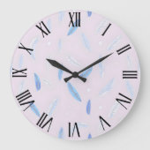 Boho Trendy Feathers Luxury Collection Große Wanduhr (Vorderseite)