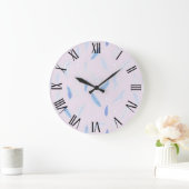 Boho Trendy Feathers Luxury Collection Große Wanduhr (Zuhause)