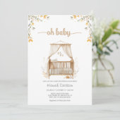Boho Trendy Neutral Kinderzimmer Crib Baby Dusche Einladung (Stehend Vorderseite)