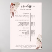 Boho Trendy Pricelist Poster (Vorne)