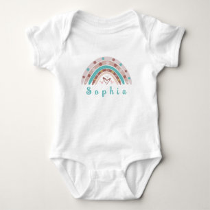 Boho Trendy Rainbow mit Personalisiertem Namen Baby Strampler