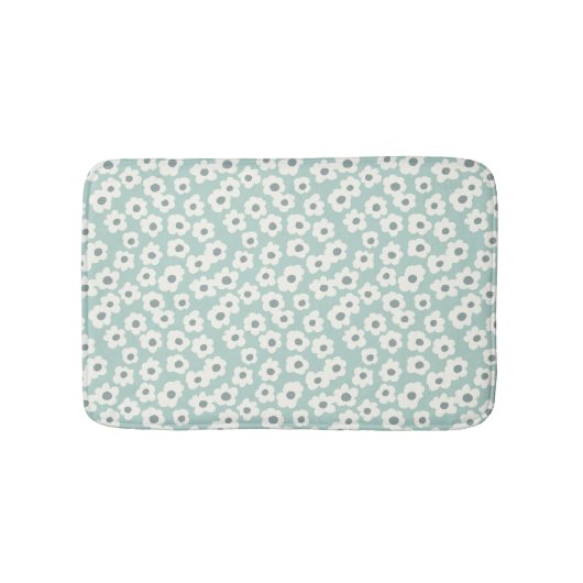 Boho Trendy Sage Green White Gray Floral Badematte (Vorderseite)