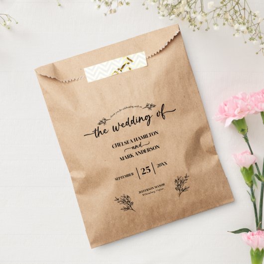 Boho Trendy Script Wedding Geschenktütchen (Versiegelt)