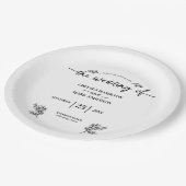 Boho Trendy Script Wedding Pappteller (Schrägansicht)