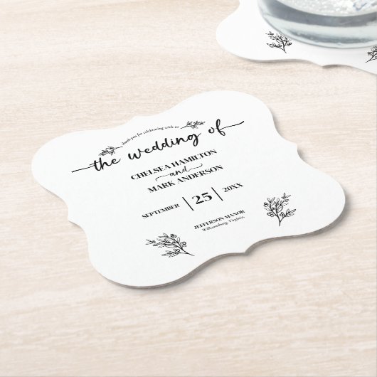Boho Trendy Script Wedding Untersetzer (angewinkelt)