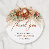 Boho trendy Terracotta Kupfer Blumendusche Baby Geschenkanhänger (Rückseite)