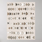 Boho Triangle Brown Taupe Ivory Poster (Vorne)