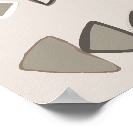 Boho Triangle Brown Taupe Ivory Poster (Ecke)