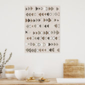 Boho Triangle Brown Taupe Ivory Poster (Küche)