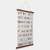 Boho Triangle Brown Taupe Ivory Wandteppich Mit Holzrahmen (Gewinkelt)